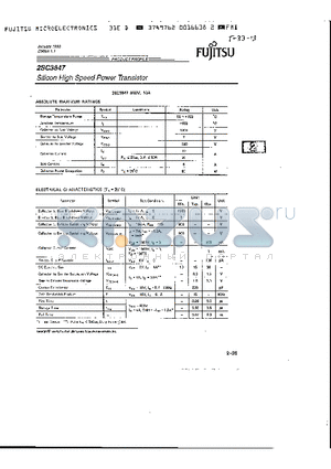 2SC3847 datasheet - Silicon High Speed Power Transistor