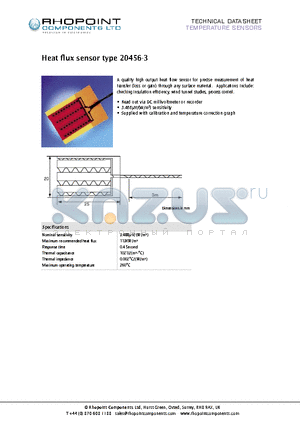20456-3 datasheet - Heat flux sensor