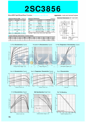 2SC3856 datasheet - Silicon NPN Triple Diffused Planar Transistor(Audio and General Purpose)