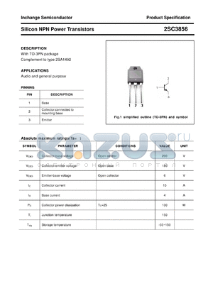 2SC3856 datasheet - Silicon NPN Power Transistors