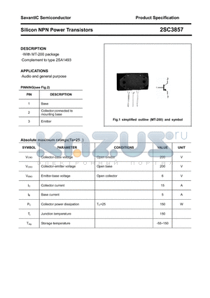 2SC3857 datasheet - Silicon NPN Power Transistors