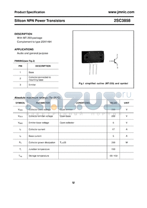 2SC3858 datasheet - Silicon NPN Power Transistors