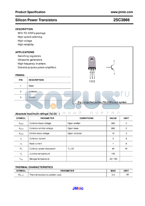 2SC3866 datasheet - Silicon Power Transistors