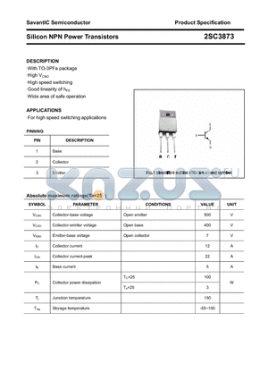 2SC3873 datasheet - Silicon NPN Power Transistors