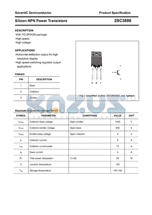 2SC3886 datasheet - Silicon NPN Power Transistors