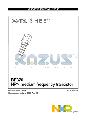BF370 datasheet - NPN medium frequency transistor