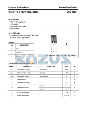 2SC3895 datasheet - Silicon NPN Power Transistors