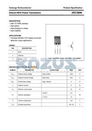 2SC3896 datasheet - Silicon NPN Power Transistors