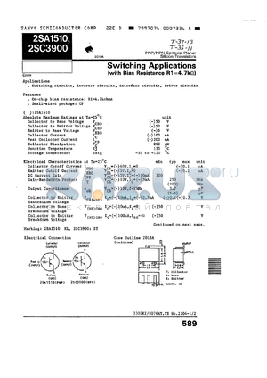 2SC3900 datasheet - Switching Applications