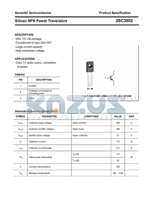 2SC3902 datasheet - Silicon NPN Power Transistors