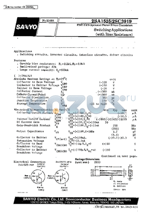 2SC3919 datasheet - Switching Applications(with Bias Resistance)