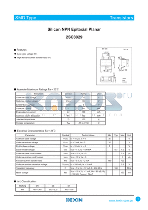 2SC3929 datasheet - Silicon NPN Epitaxial Planar