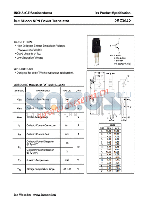 2SC3942 datasheet - isc Silicon NPN Power Transistor