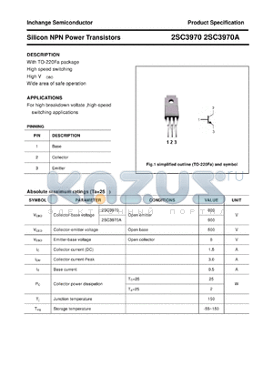 2SC3970A datasheet - Silicon NPN Power Transistors