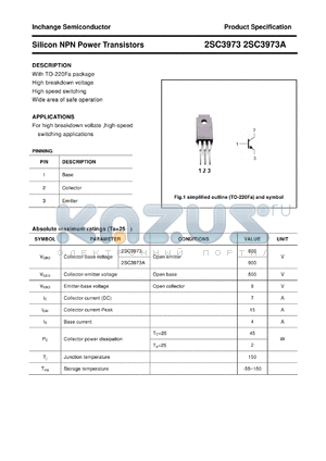 2SC3973 datasheet - Silicon NPN Power Transistors