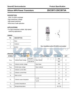 2SC3973A datasheet - Silicon NPN Power Transistors