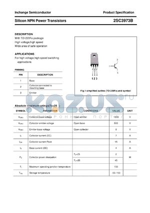 2SC3973B datasheet - Silicon NPN Power Transistors