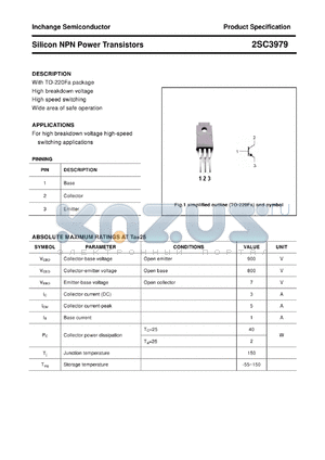 2SC3979 datasheet - Silicon NPN Power Transistors