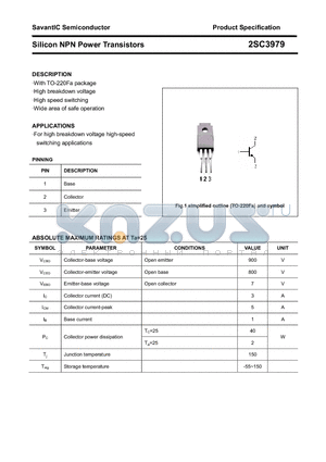 2SC3979 datasheet - Silicon NPN Power Transistors