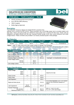 07CM-38S datasheet - ISOLATED DC/DC CONVERTERS