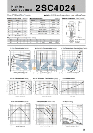 2SC4024_1 datasheet - Silicon NPN Epitaxial Planar Transistor