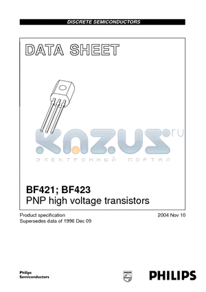 BF423 datasheet - PNP high-voltage transistors