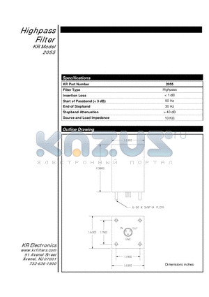 2055 datasheet - Highpass Filter