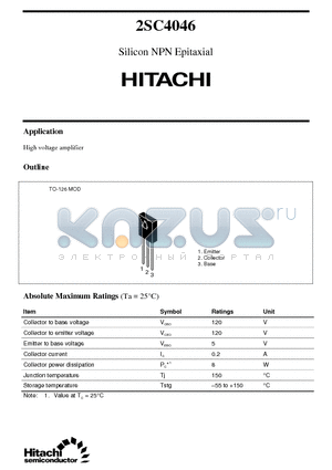 2SC4046 datasheet - Silicon NPN Epitaxial