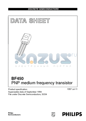 BF450 datasheet - PNP medium frequency transistor