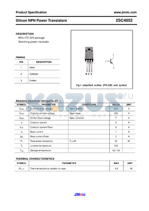 2SC4052 datasheet - Silicon NPN Power Transistors