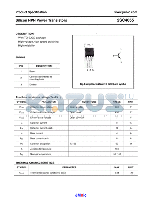2SC4055 datasheet - Silicon NPN Power Transistors