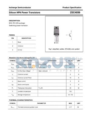 2SC4056 datasheet - Silicon NPN Power Transistors