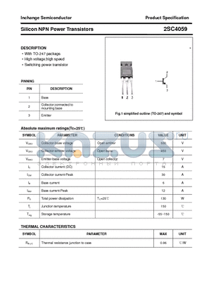 2SC4059 datasheet - Silicon NPN Power Transistors
