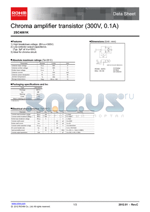 2SC4061K datasheet - Chroma amplifier transistor