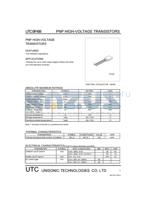 BF488 datasheet - PNP HIGH-VOLTAGE TRANSISTORS