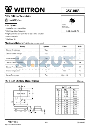 2SC4083 datasheet - NPN Silicon Transistor