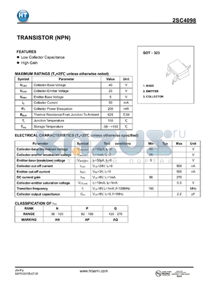 2SC4098 datasheet - TRANSISTOR (NPN)