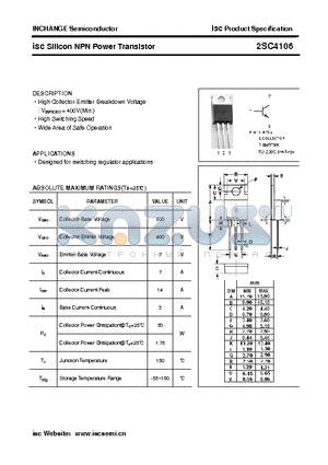 2SC4106 datasheet - isc Silicon NPN Power Transistor