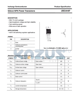 2SC4107 datasheet - Silicon NPN Power Transistors