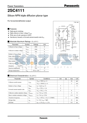 2SC4111 datasheet - Silicon NPN triple diffusion planar type