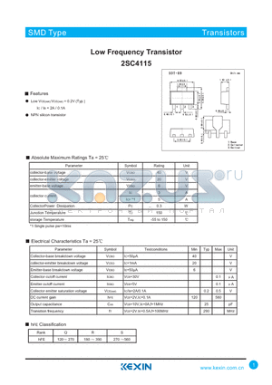 2SC4115 datasheet - Low Frequency Transistor