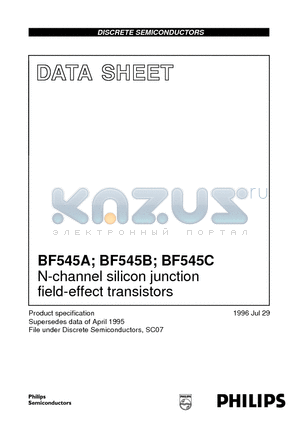 BF545A datasheet - N-channel silicon junction field-effect transistors