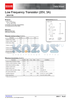 2SC4115S_09 datasheet - Low Frequency Transistor (20V, 3A)