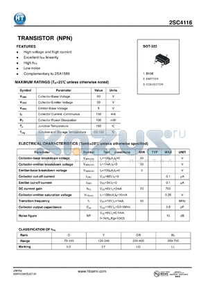 2SC4116 datasheet - TRANSISTOR (NPN)