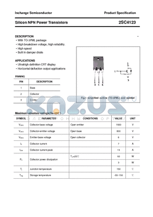 2SC4123 datasheet - Silicon NPN Power Transistors