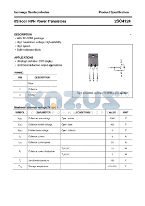2SC4124 datasheet - 0Silicon NPN Power Transistors