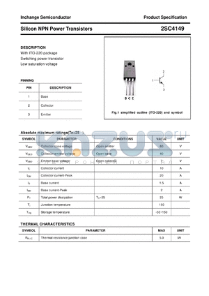 2SC4149 datasheet - Silicon NPN Power Transistors