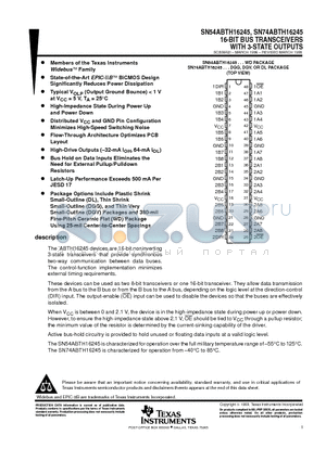 5962-9762501QXA datasheet - 16-BIT BUS TRANSCEIVERS WITH 3-STATE OUTPUTS