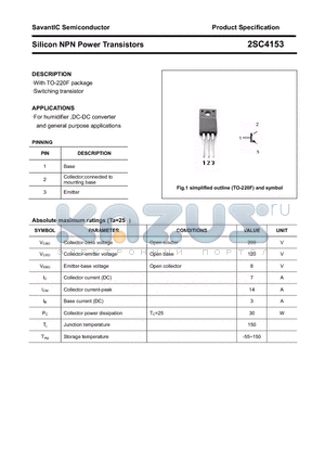 2SC4153 datasheet - Silicon NPN Power Transistors