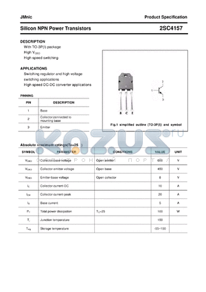 2SC4157 datasheet - Silicon NPN Power Transistors